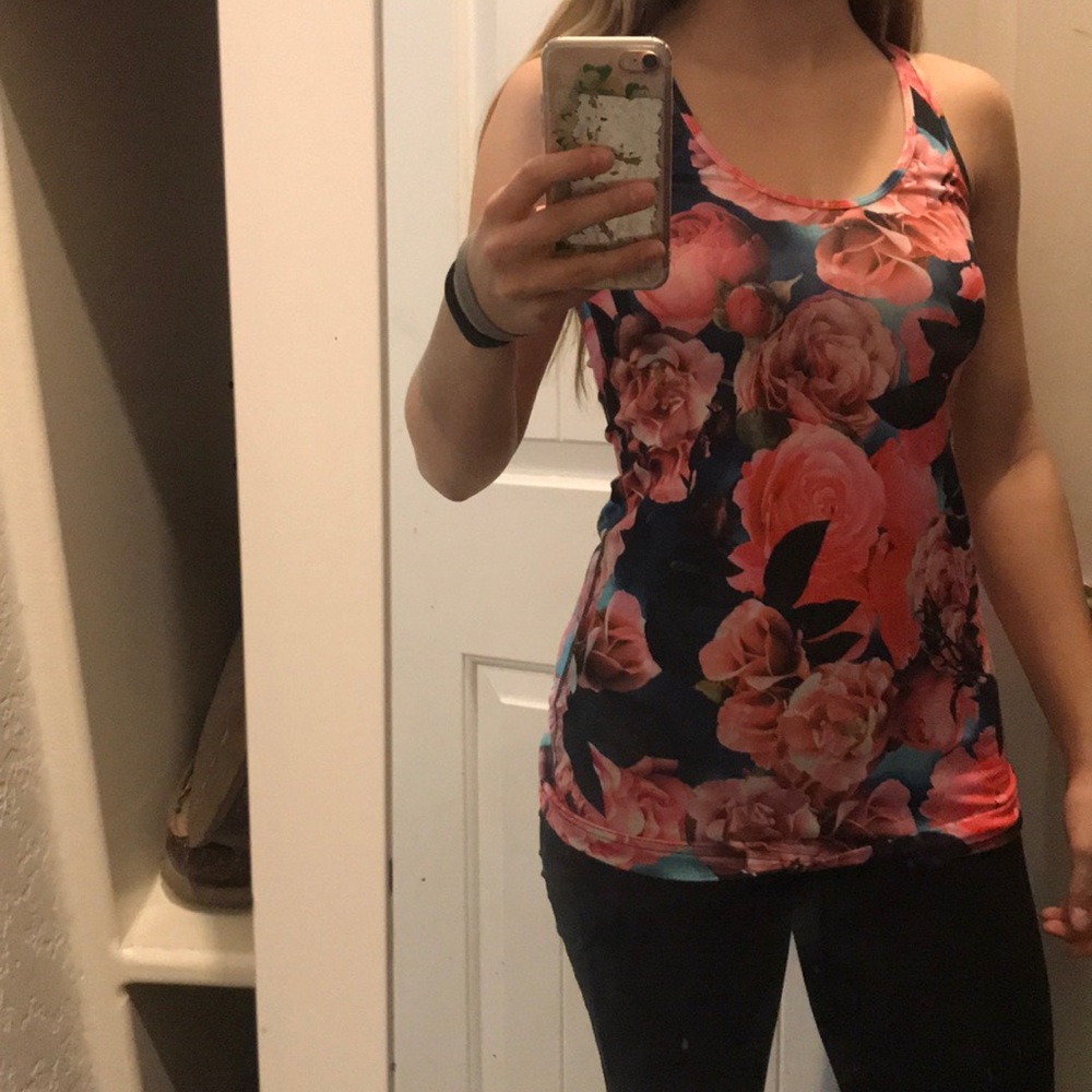 lulu lemon floral athletic tank